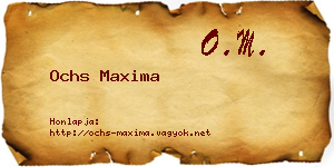 Ochs Maxima névjegykártya